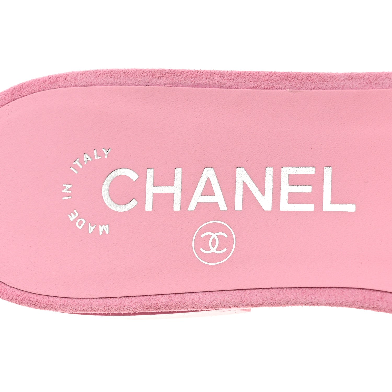 Chanel Suede Calfskin Camellia CC Slides 36 Pink 7 of 10