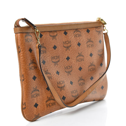 MCM Visetos Liz Shopper Tote Pouch Cognac 3 of 14