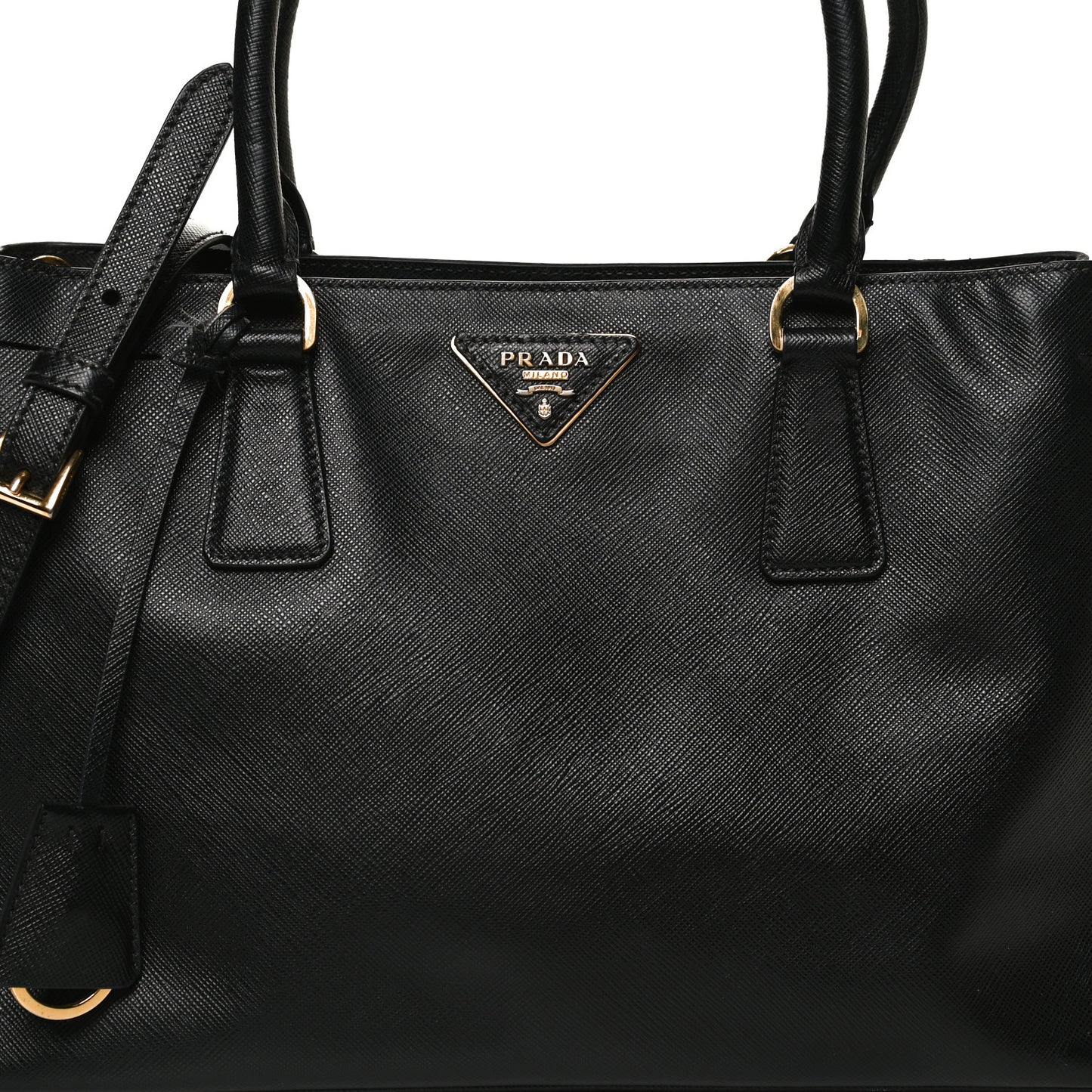 Saffiano Medium Galleria Double Zip Tote Black