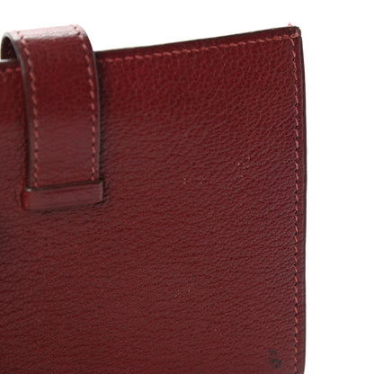 Hermes Chevre Mysore Bearn Compact Wallet Rouge H 9 of 9
