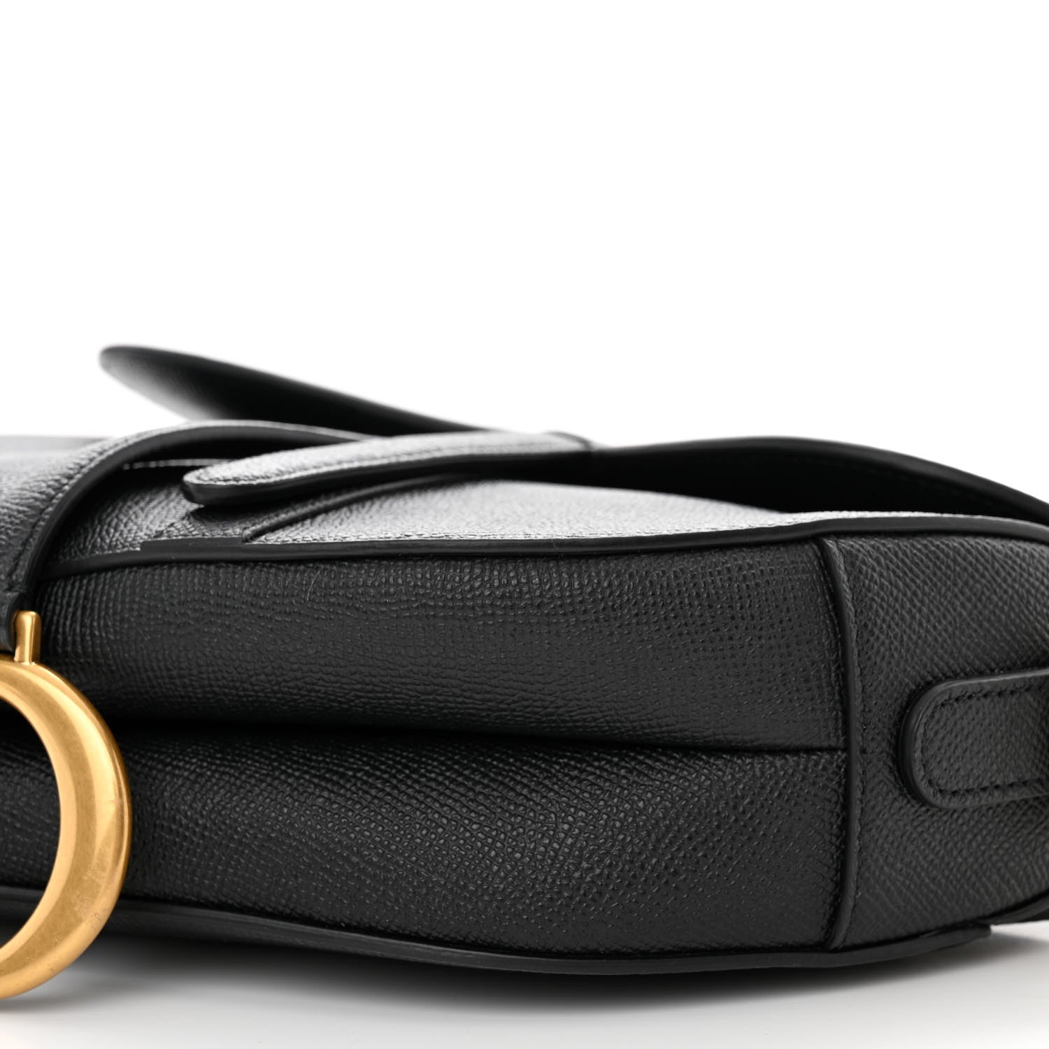 Christian Dior Grained Calfskin Saddle Bag With Strap Black 10 of 11