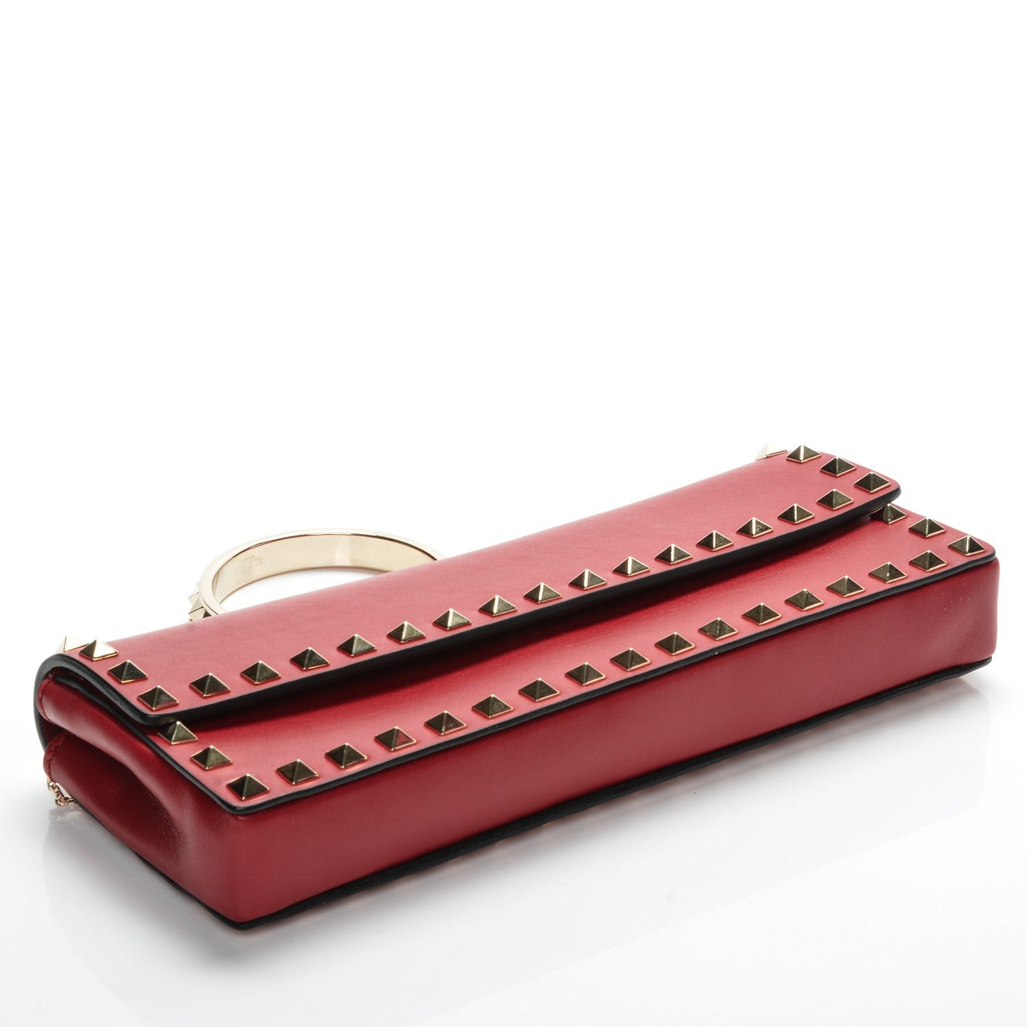 Valentino Garavani Nappa Rockstud Bangle Clutch Red 5 of 7