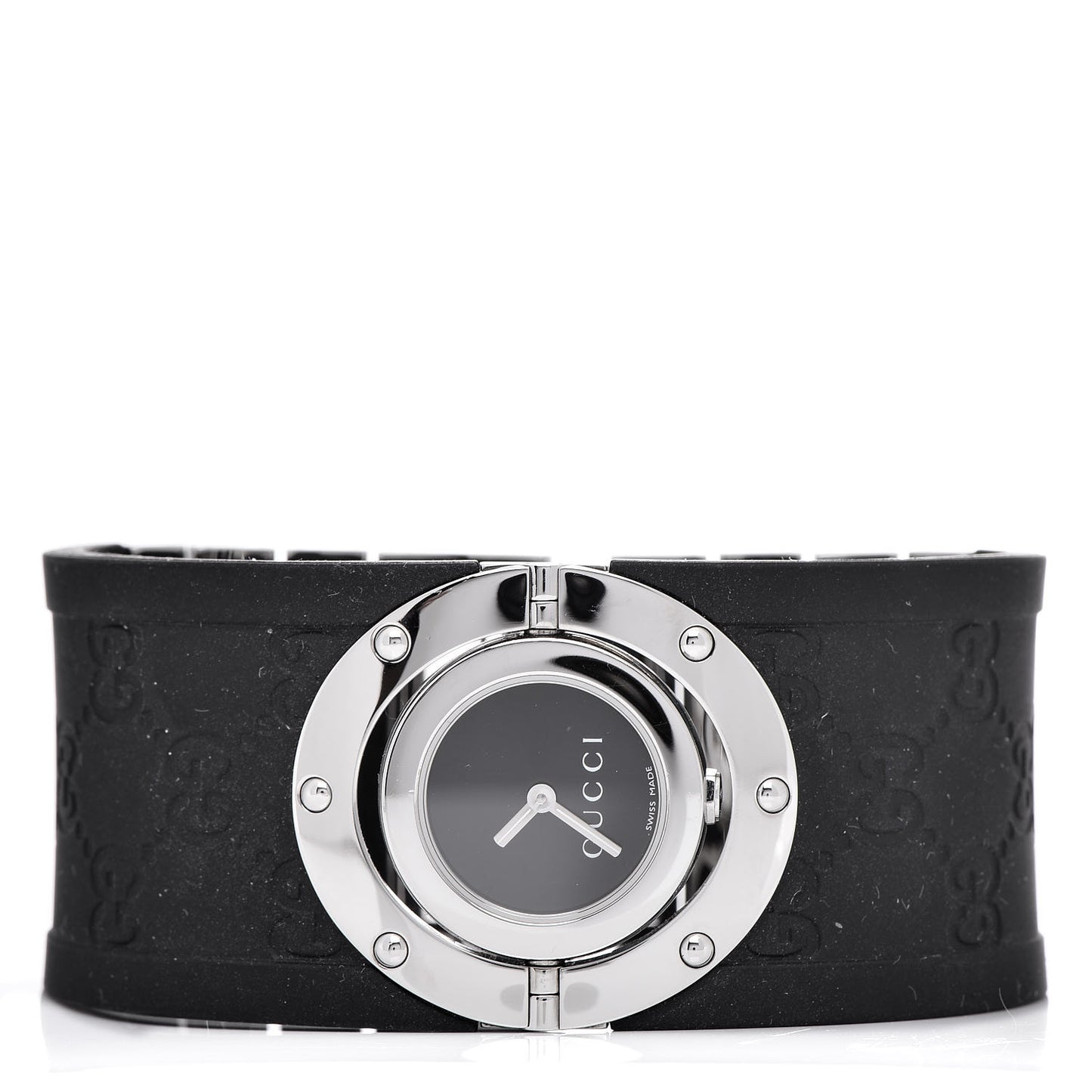 Stainless Steel Rubber 33mm Twirl Quartz Watch Black