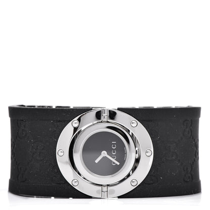 Gucci Stainless Steel Rubber 33mm Twirl Quartz Watch Black 3 of 6