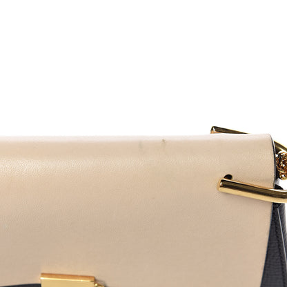 Chloe Grained Calfskin Lambskin Bi-Color Drew Shoulder Bag Black Powder Beige 9 of 18