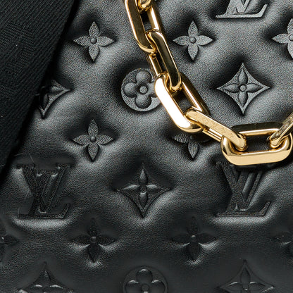 Louis Vuitton Lambskin Embossed Monogram Coussin PM Black 10 of 12