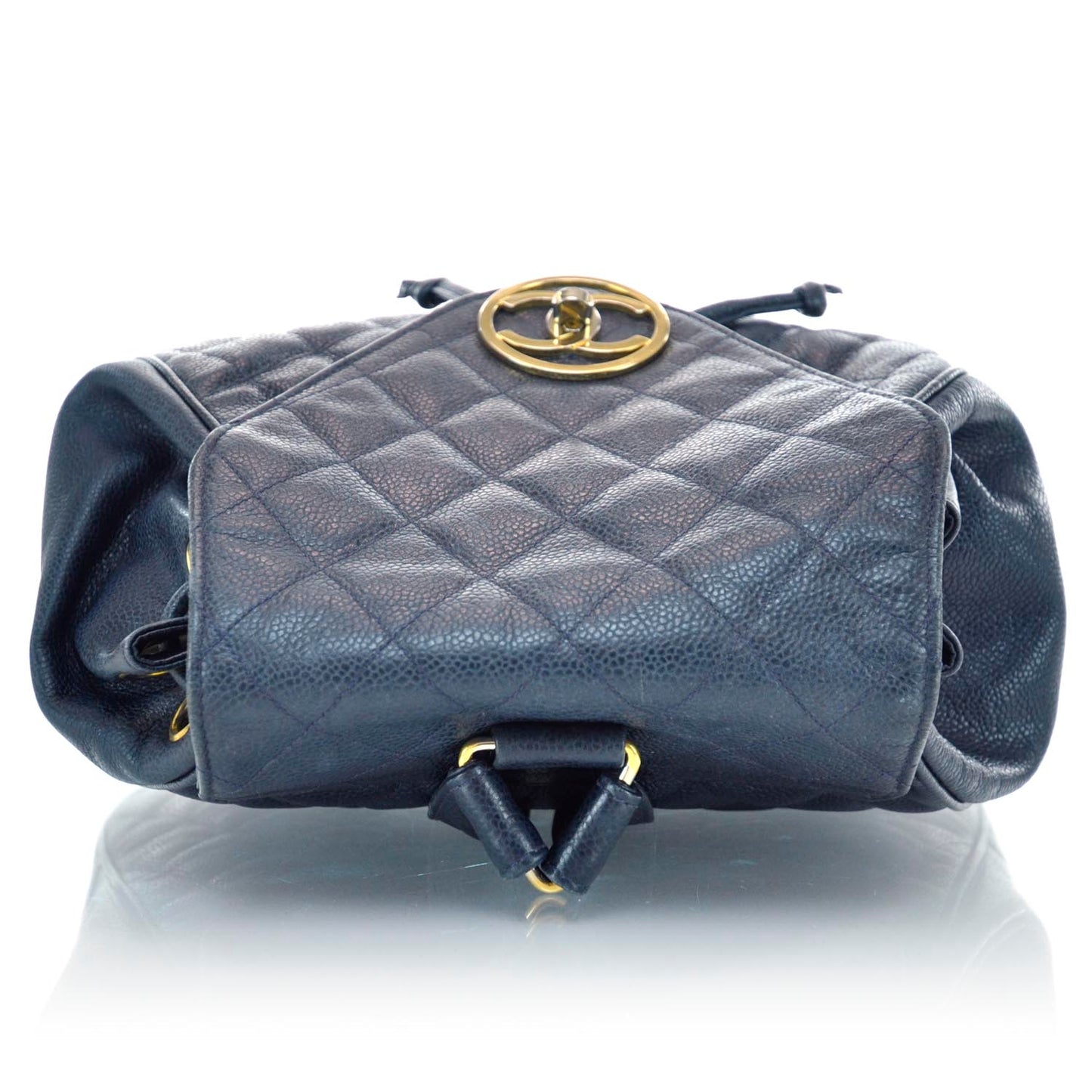 Caviar Quilted Backpack Navy Blue