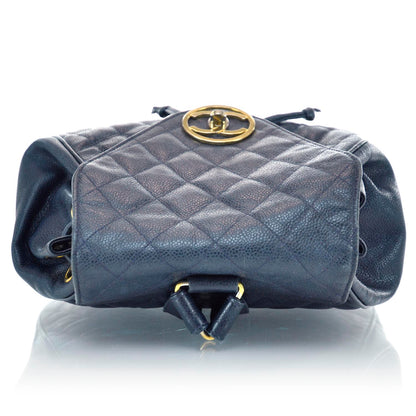 Chanel Caviar Quilted Backpack Navy Blue 5 of 10
