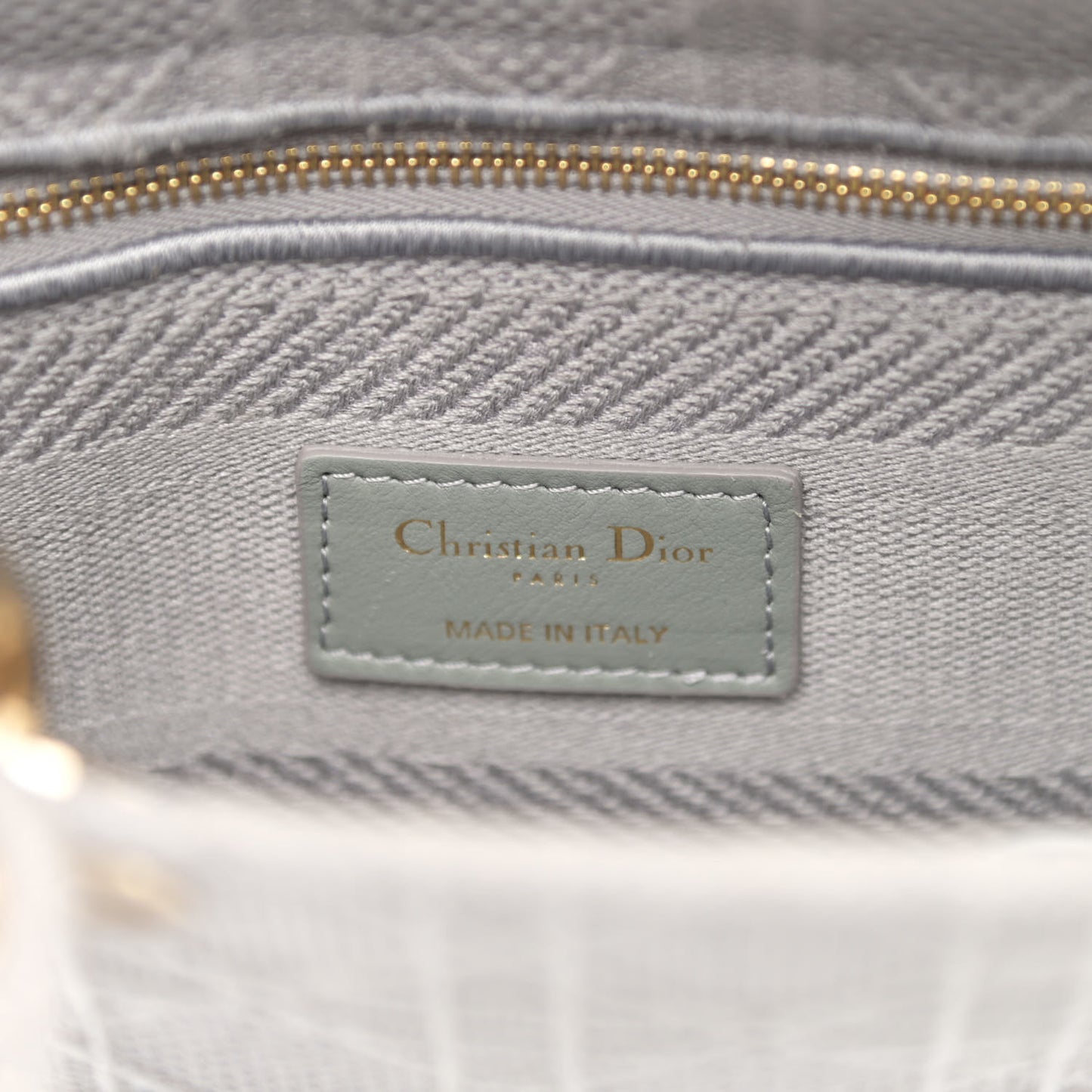 Canvas Embroidered Cannage Medium Lady D-Lite Gray