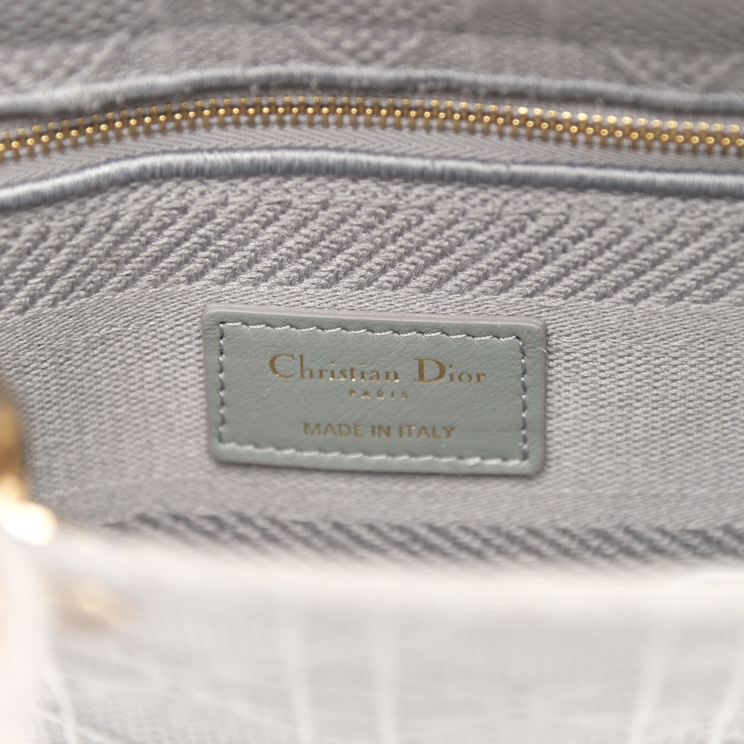 Christian Dior Canvas Embroidered Cannage Medium Lady D-Lite Gray 6 of 11