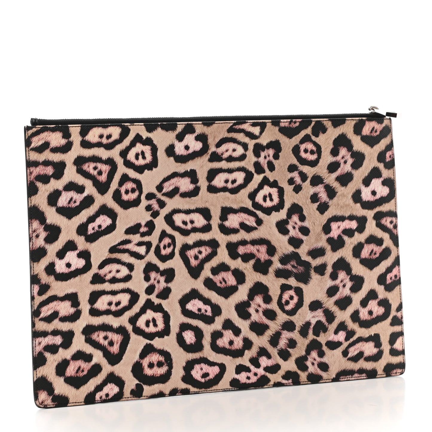 Coated Canvas Jaguar Print Zip Pouch