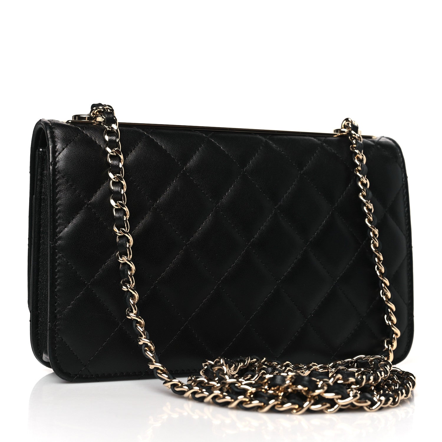 Chanel Lambskin Quilted Trendy CC Wallet On Chain WOC Black 3 of 9