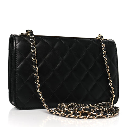 Chanel Lambskin Quilted Trendy CC Wallet On Chain WOC Black 3 of 9