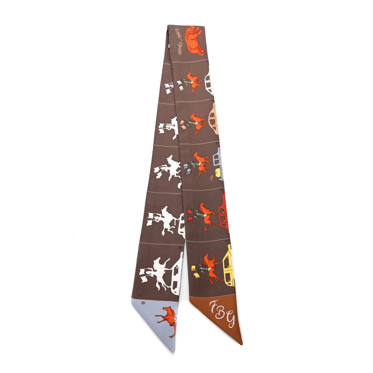 Silk Parade CG Twilly Marron Gris Orange