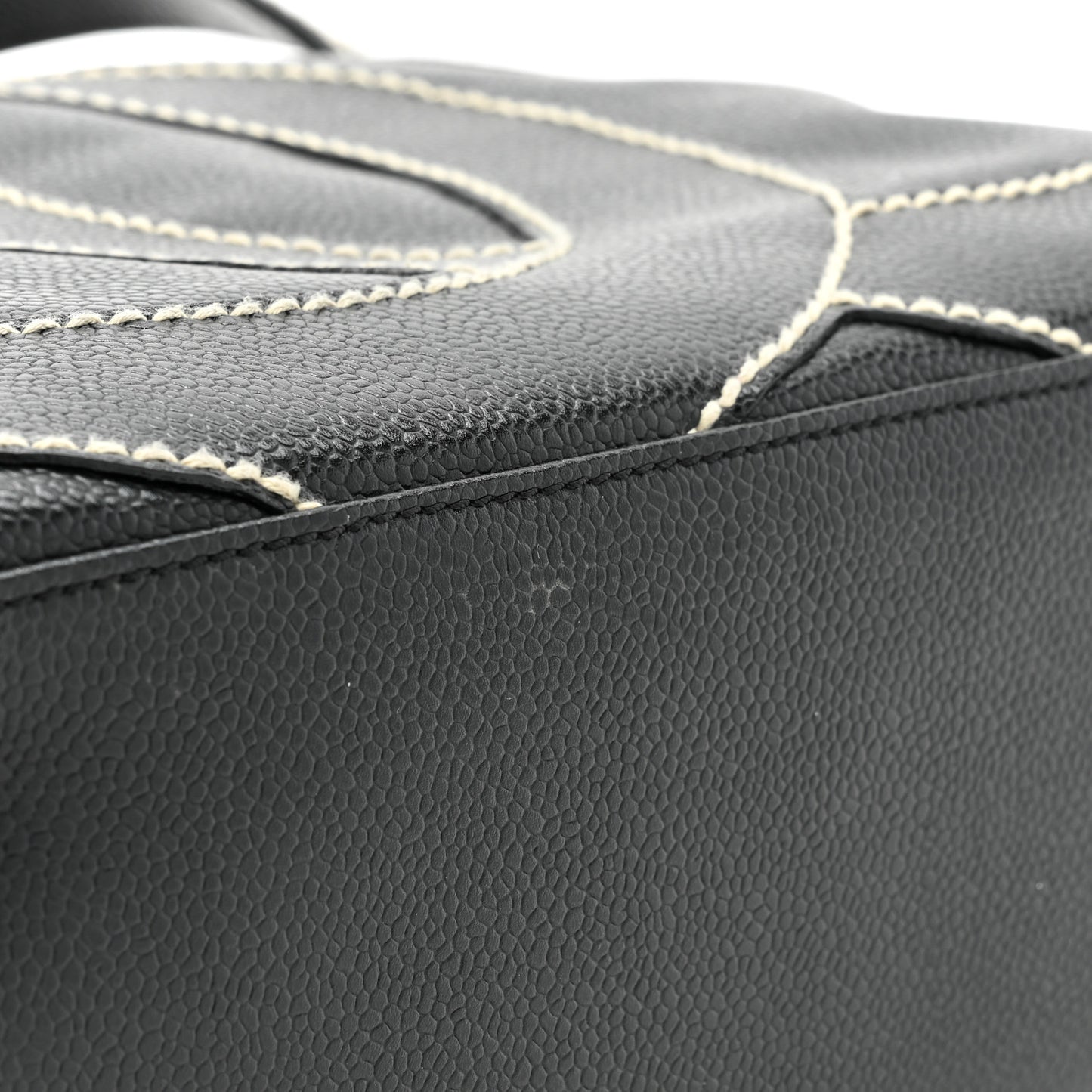 Caviar CC Stitched Small Tote Black