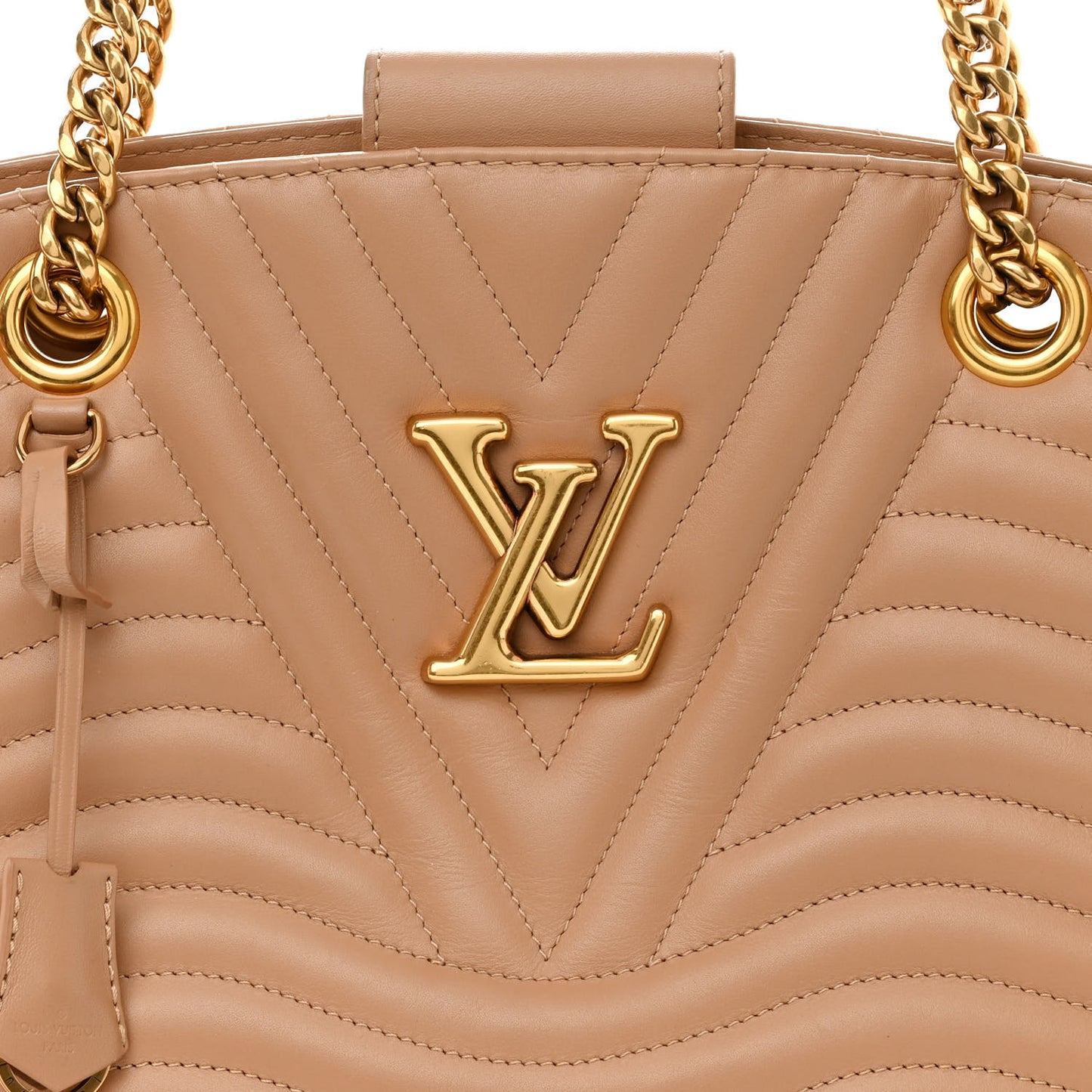 Calfskin New Wave Chain Tote Noisette