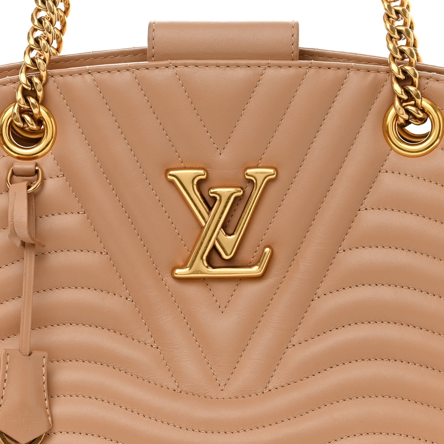 Louis Vuitton Calfskin New Wave Chain Tote Noisette 10 of 14