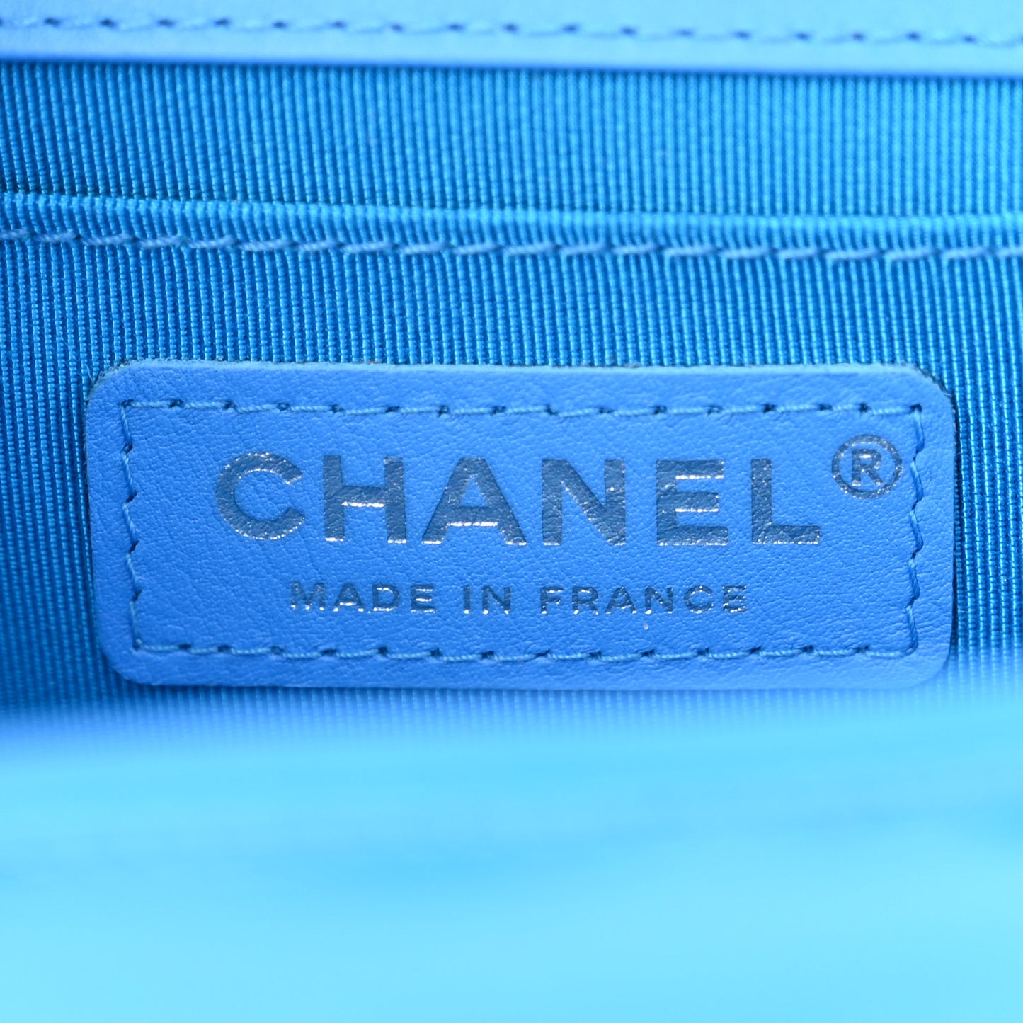 Patent Calfskin Quilted Medium Boy Flap Blue