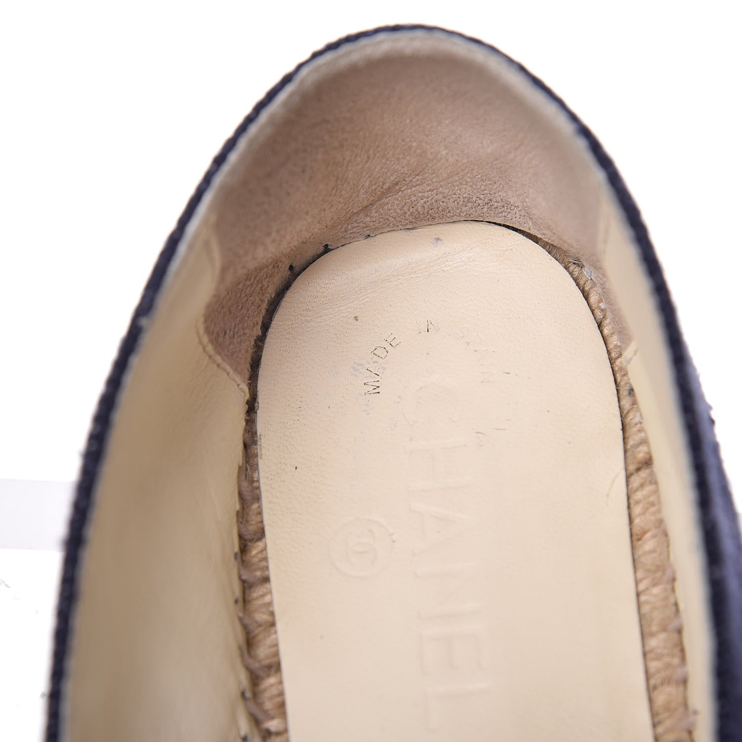 Chanel Denim Toile CC Espadrilles 41 Navy Black 12 of 15
