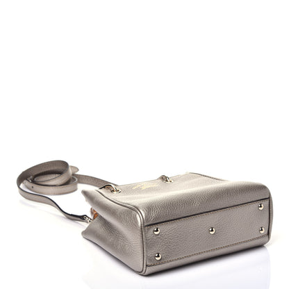 Gucci Metallic Calfskin Mini Bamboo Shopper Tote Golden Beige 5 of 10