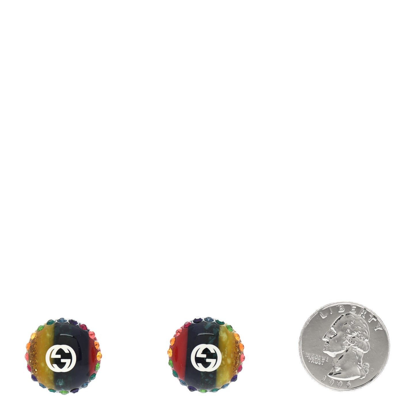 Resin Strass Stud Earrings Multicolor