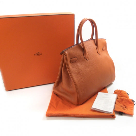 Hermes Taurillon Clemence Birkin 35 Orange 3 of 13