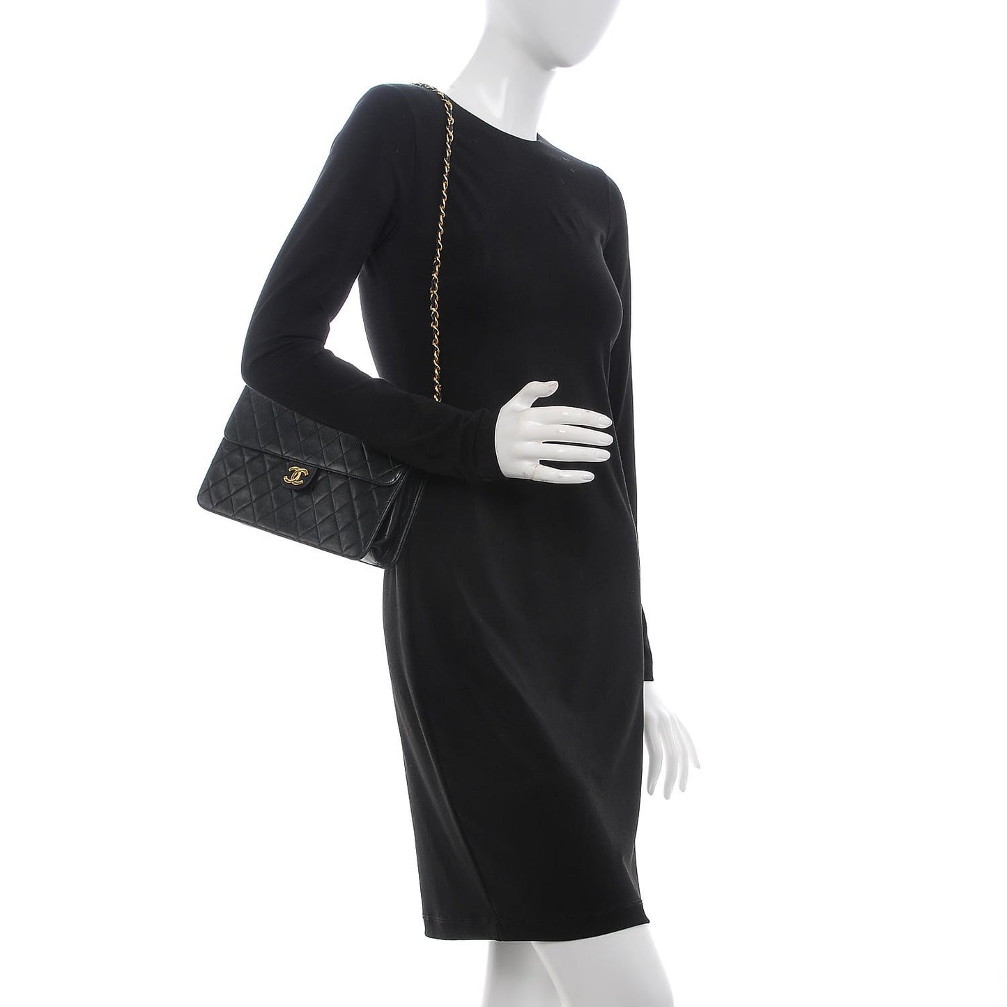Lambskin Quilted Medium Single Flap Black