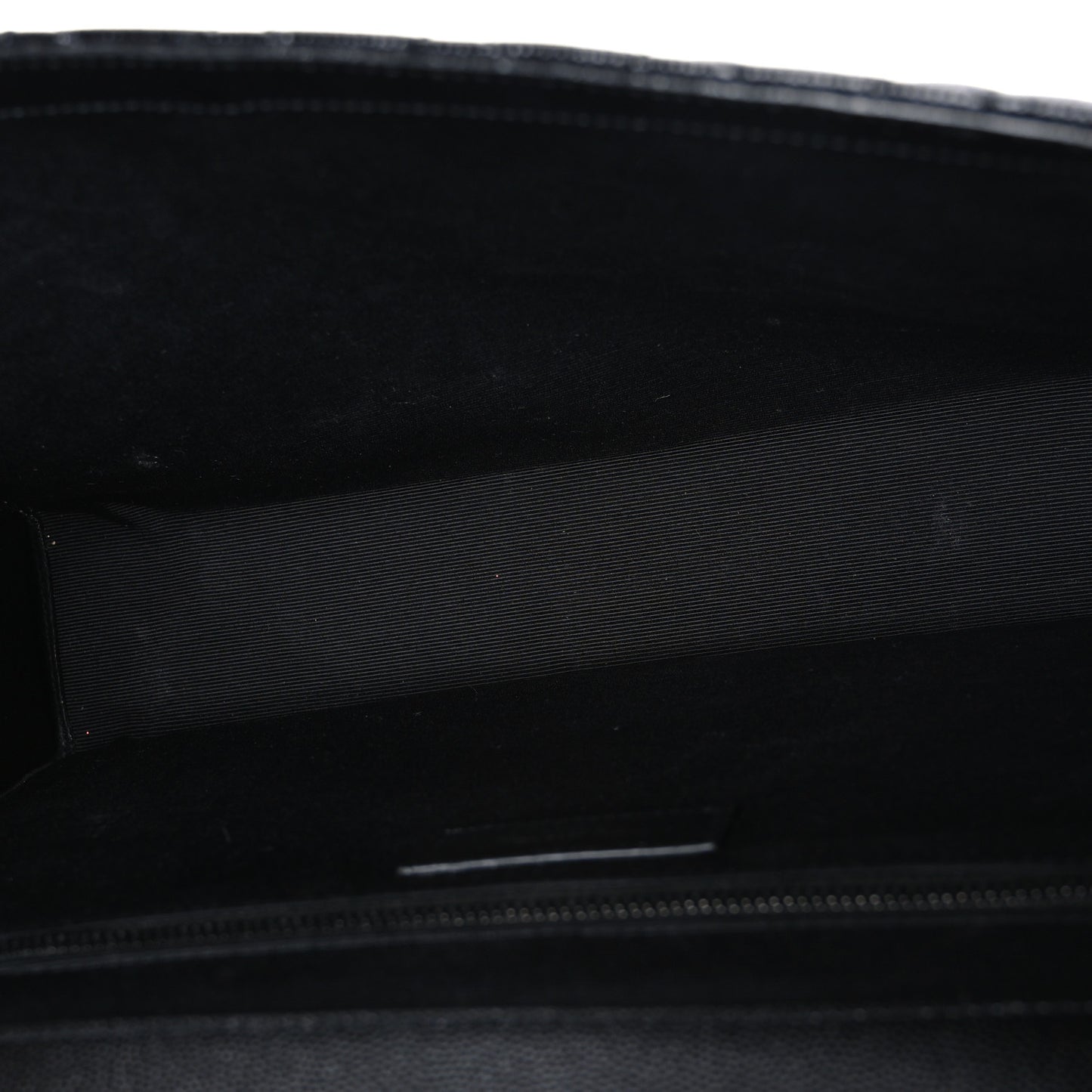 Grain De Poudre Textured Mixed Matelasse Large Triquilt Monogram Monochrome Satchel Black