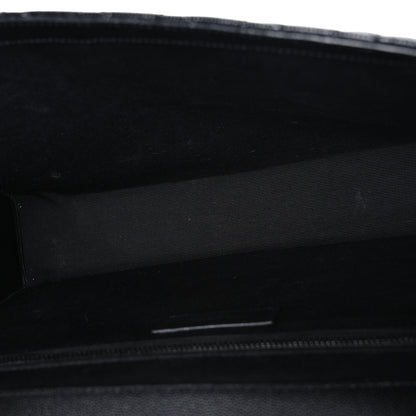 Saint Laurent Grain De Poudre Textured Mixed Matelasse Large Triquilt Monogram Monochrome Satchel Black 5 of 11