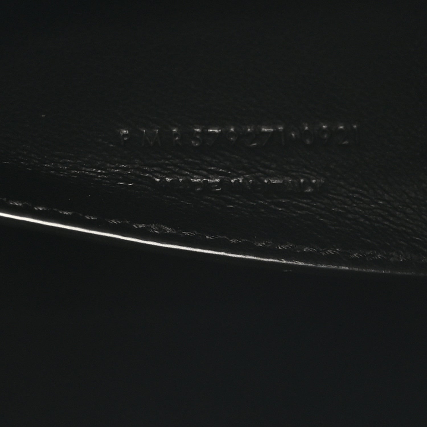 Saint Laurent Shiny Calfskin Crocodile Embossed Manhattan Baguette Black 7 of 10