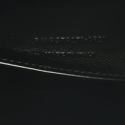 Saint Laurent Shiny Calfskin Crocodile Embossed Manhattan Baguette Black 7 of 10