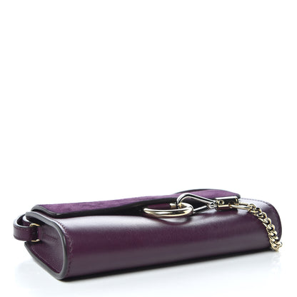 Chloe Suede Calfskin Mini Faye Shoulder Bag Intense Violine 4 of 13