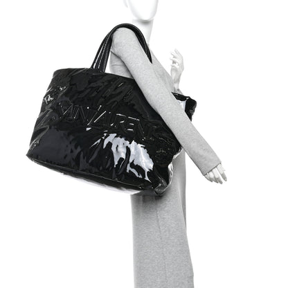 Saint Laurent Patent Wide Puffer Maxi Tote Black 2 of 10