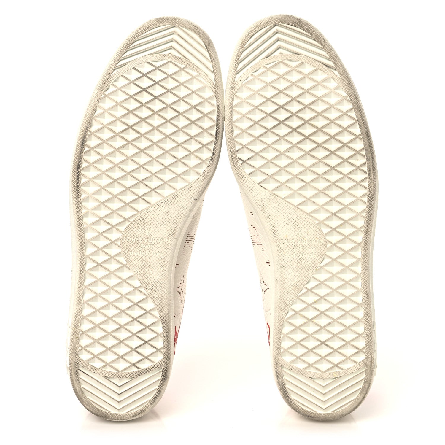 Louis Vuitton Calfskin Monogram Luxembourg Sneakers 10 Red White 6 of 9