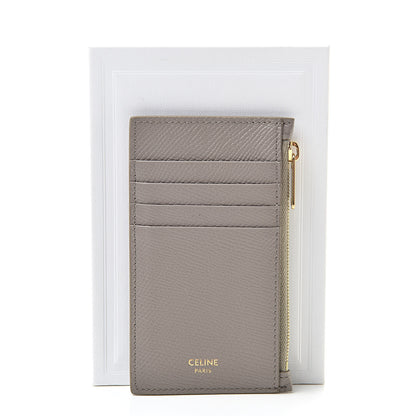 Celine Grained Calfskin Zipped Card Holder Pebble 10 of 10
