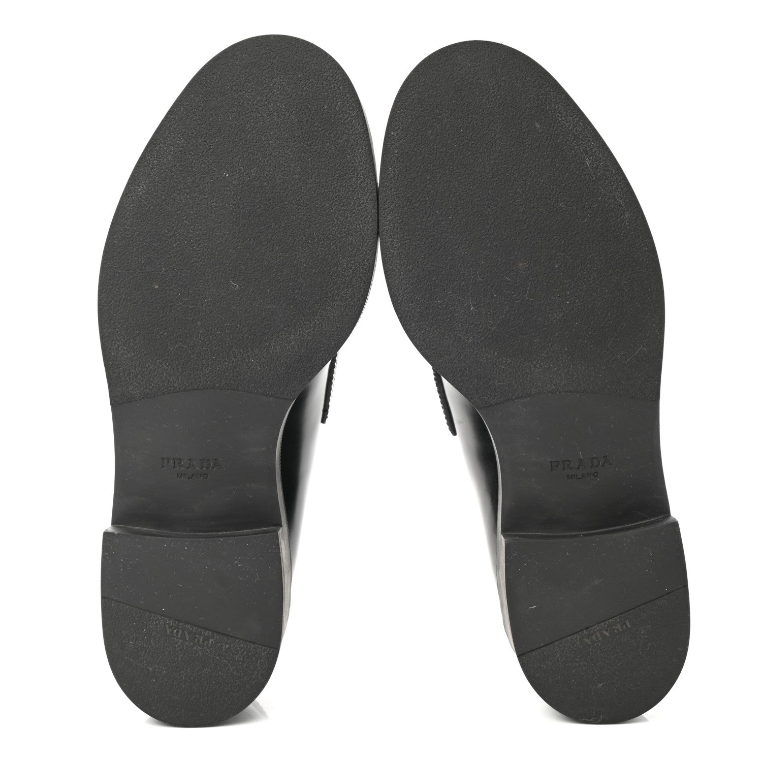 Prada Spazzolato Metal Triangle Logo 50mm Loafers 37.5 Black 5 of 9