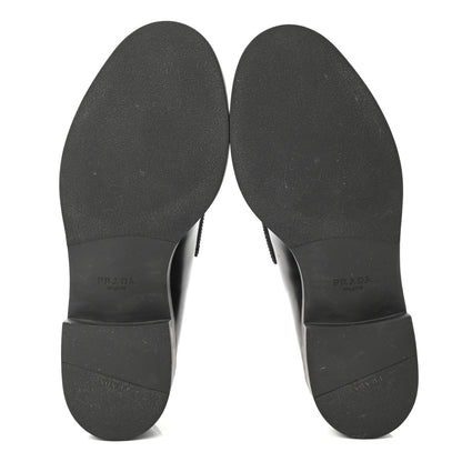 Prada Spazzolato Metal Triangle Logo 50mm Loafers 37.5 Black 5 of 9