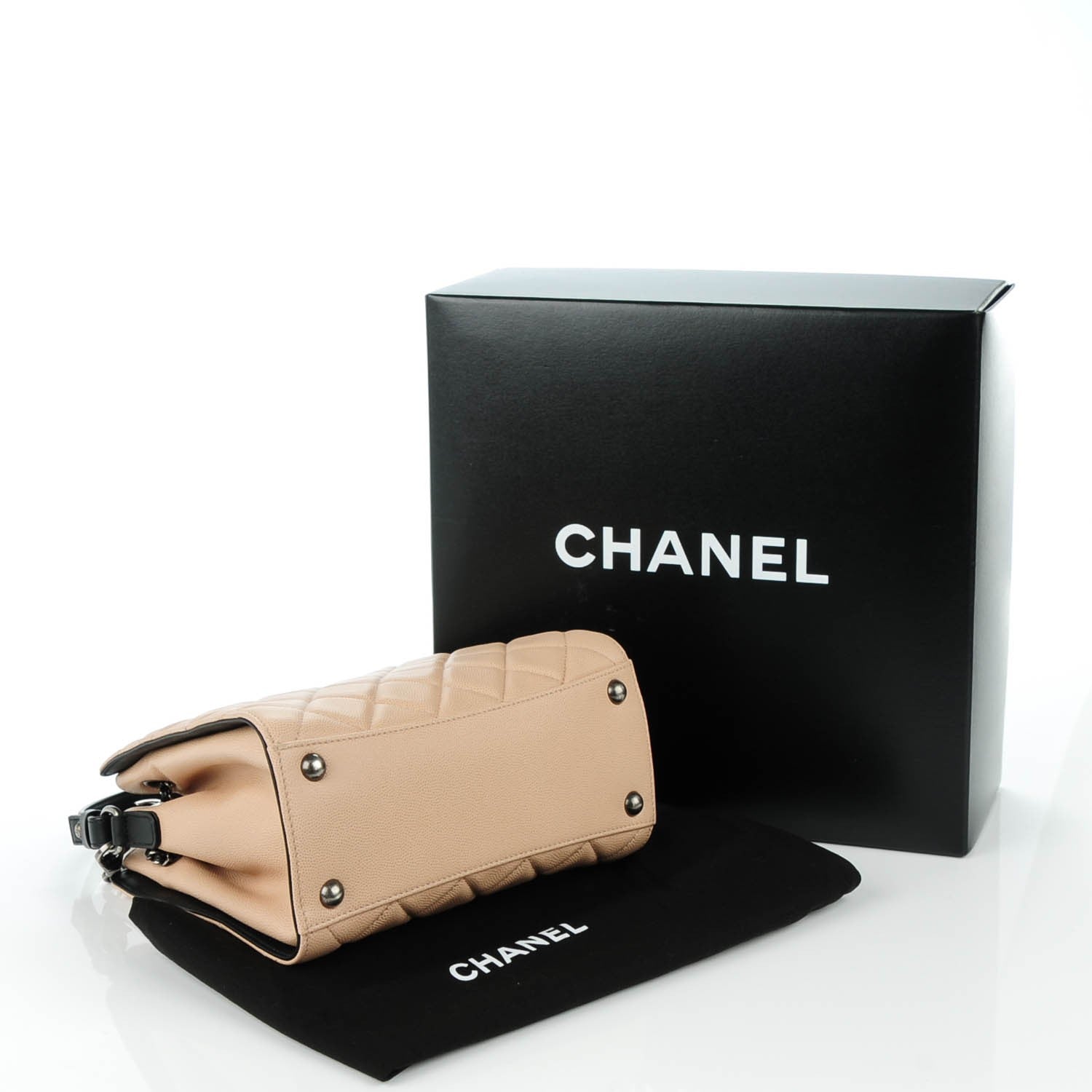 Chanel Caviar Quilted Small CC Bucket Bag Beige 4 of 7
