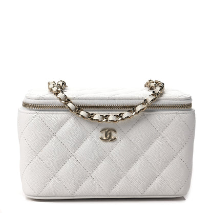 Chanel Caviar Quilted Small Vanity Case With Chain White 1 of 11