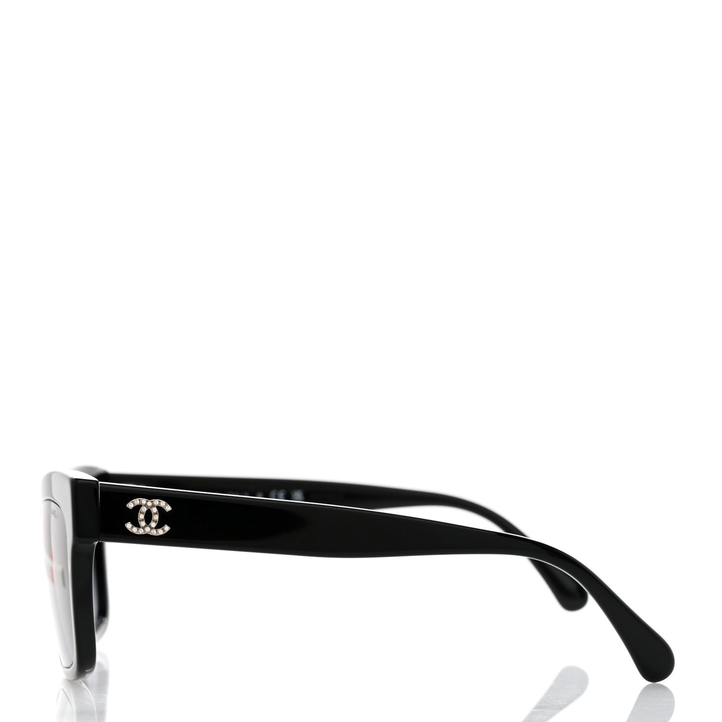 Acetate Crystal CC Rectangle Sunglasses 5496-B Black