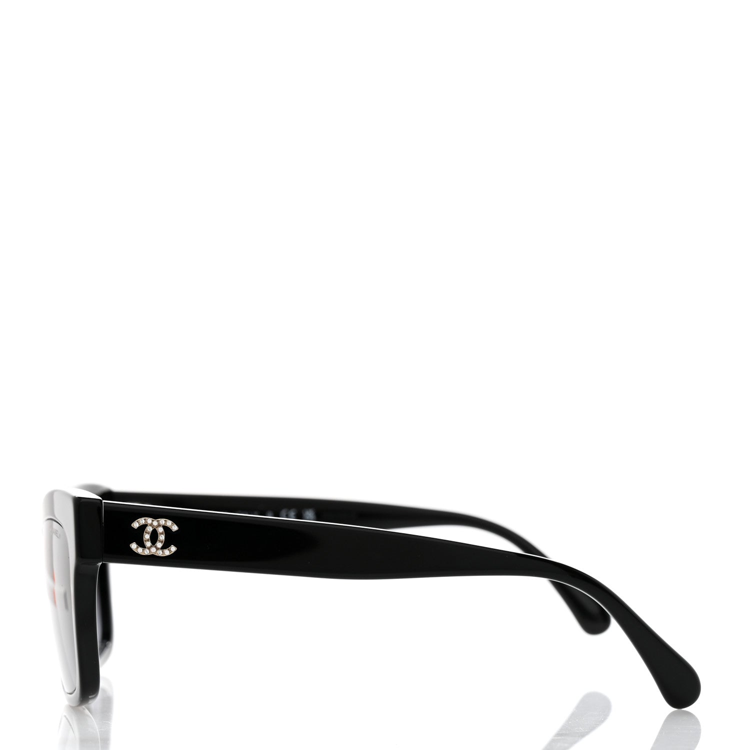 Chanel Acetate Crystal CC Rectangle Sunglasses 5496-B Black 3 of 8