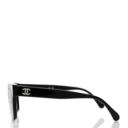 Chanel Acetate Crystal CC Rectangle Sunglasses 5496-B Black 3 of 8