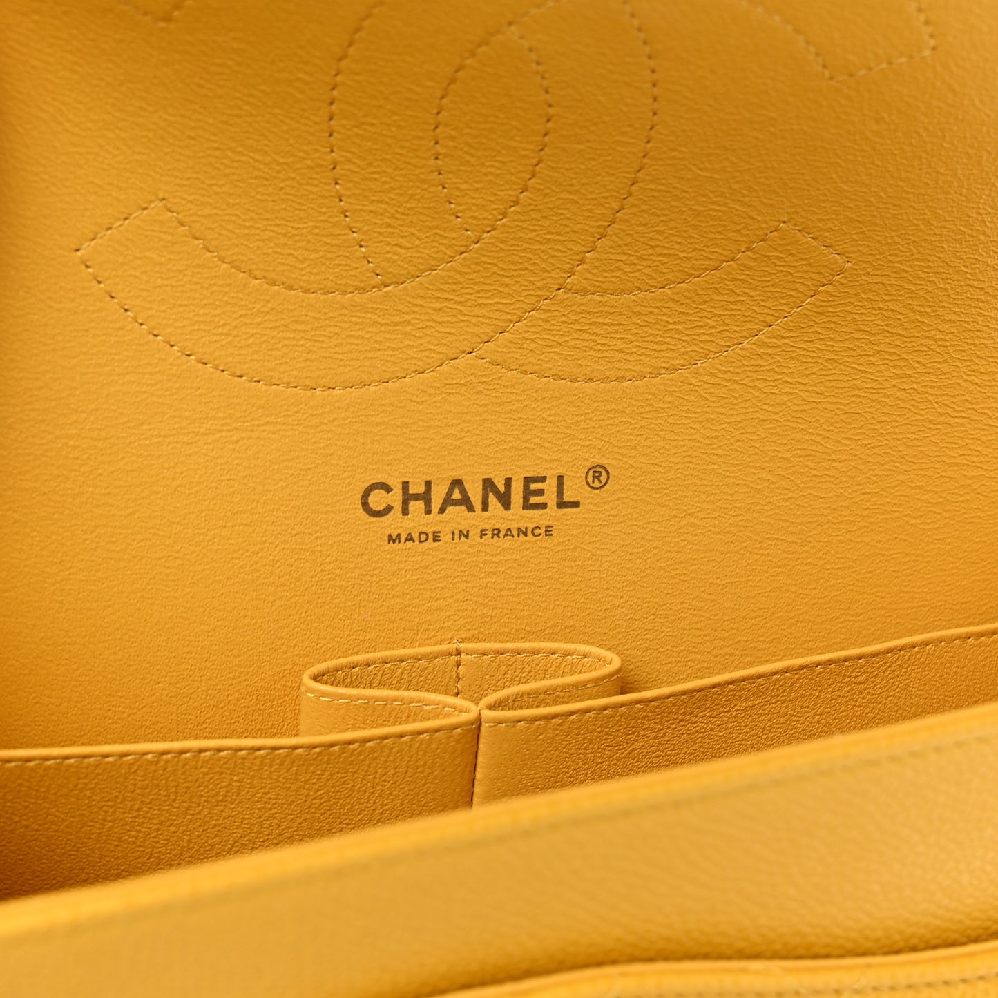 Caviar Quilted Jumbo Double Flap Yellow