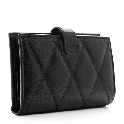 Givenchy Goatskin Diamond Quilted GV3 Medium Wallet Black 3 of 7
