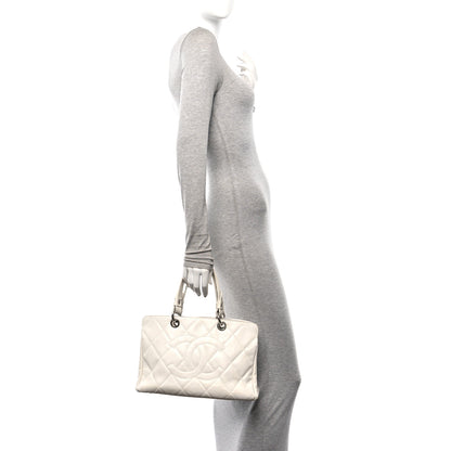 Chanel Soft Caviar Quilted CC Timeless Tote White 2 of 12