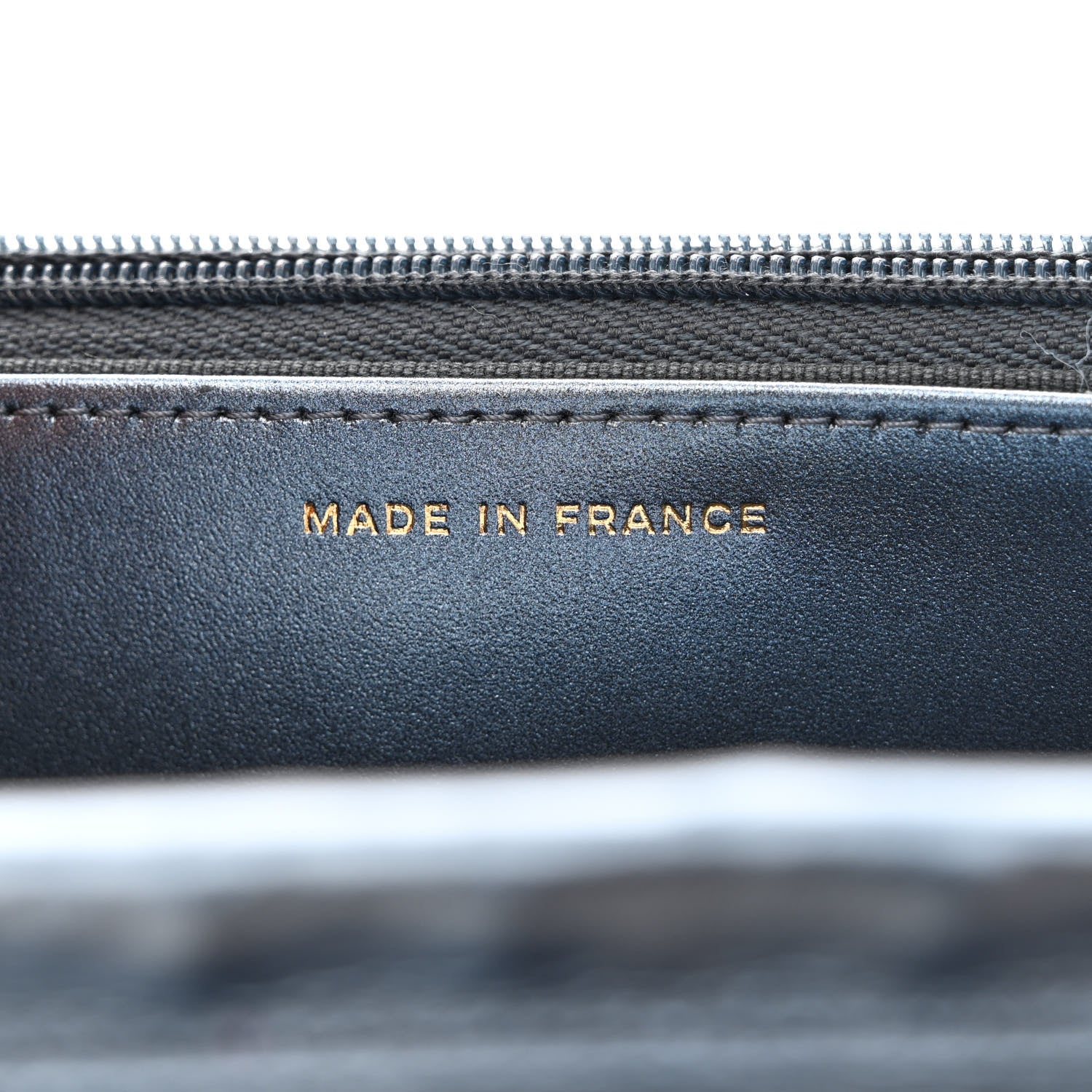 Chanel Metallic Lambskin Wallet On Chain WOC Dark Blue 7 of 12