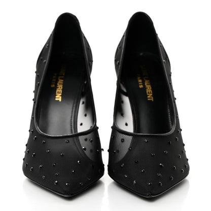 Saint Laurent Rhinestone Mesh 105 Anja Pumps 36.5 Black 2 of 7