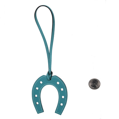 Hermes Swift Paddock Horseshoe Bag Charm Bleu Paon 2 of 4