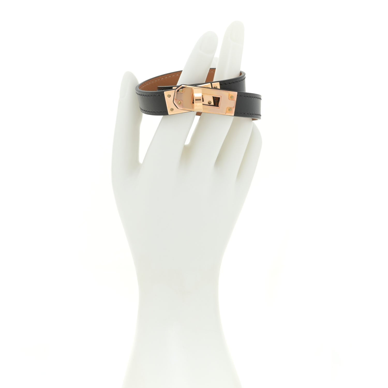 Hermes Box Kelly Double Tour Bracelet T3 Black 2 of 9