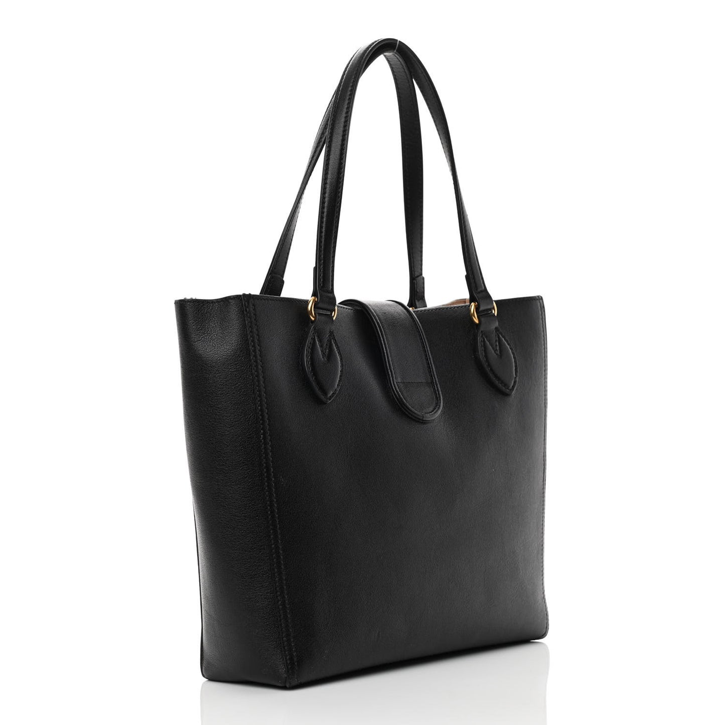 New Sakai Calfskin Lux Small Dahlia Tote Black
